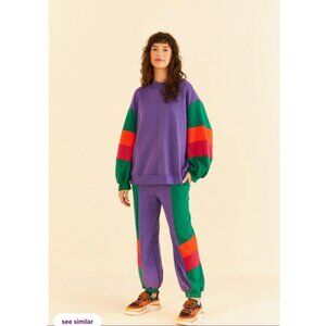 Rare farm Calça Color Block Sweatpants Women's XS/Girls Size XL
